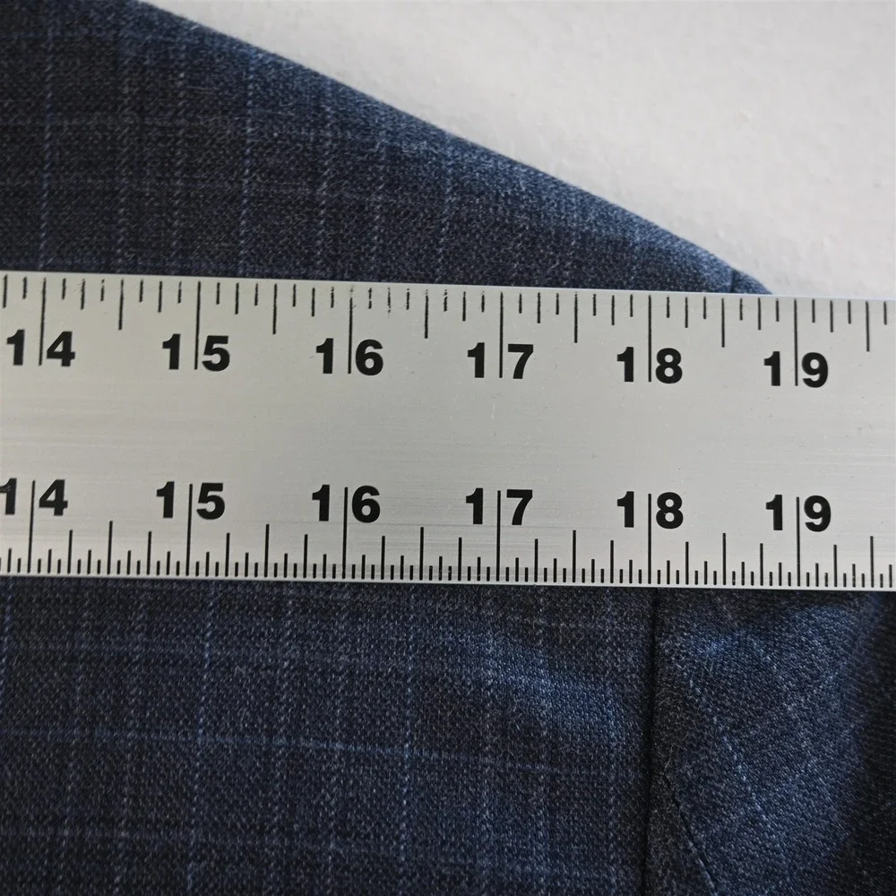 Hart Shaffner Marx 38S Blue Plaid Check Mens Blazer Suit‎ Jacket Sport Coat
